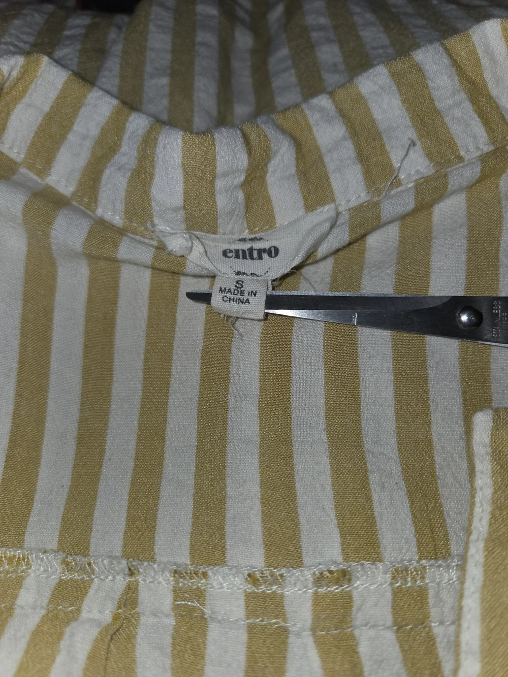 entro Cream and Beige Striped Button-Front Midi Dress Size S - Picture 5 of 5
